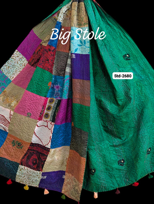 Handmade Silk Stole- While style meets utility-Big Size-2680