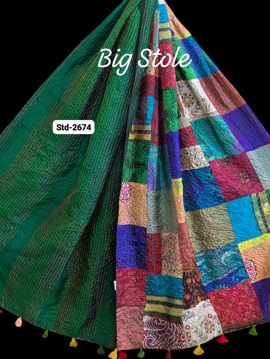Handmade Silk Stole- While style meets utility-Big Size-2674