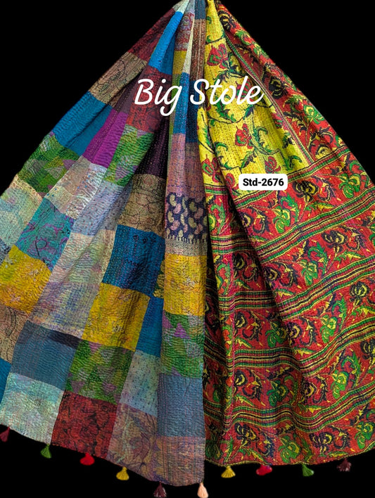 Handmade Silk Stole- While style meets utility-Big Size-2676