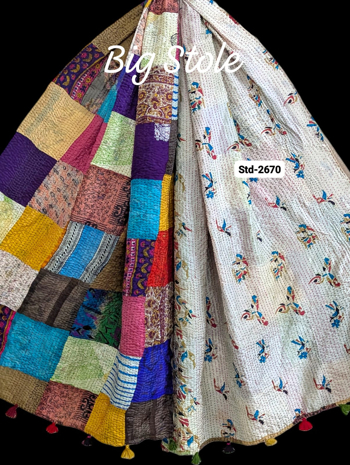 Handmade Silk Stole- While style meets utility-Big Size-2670