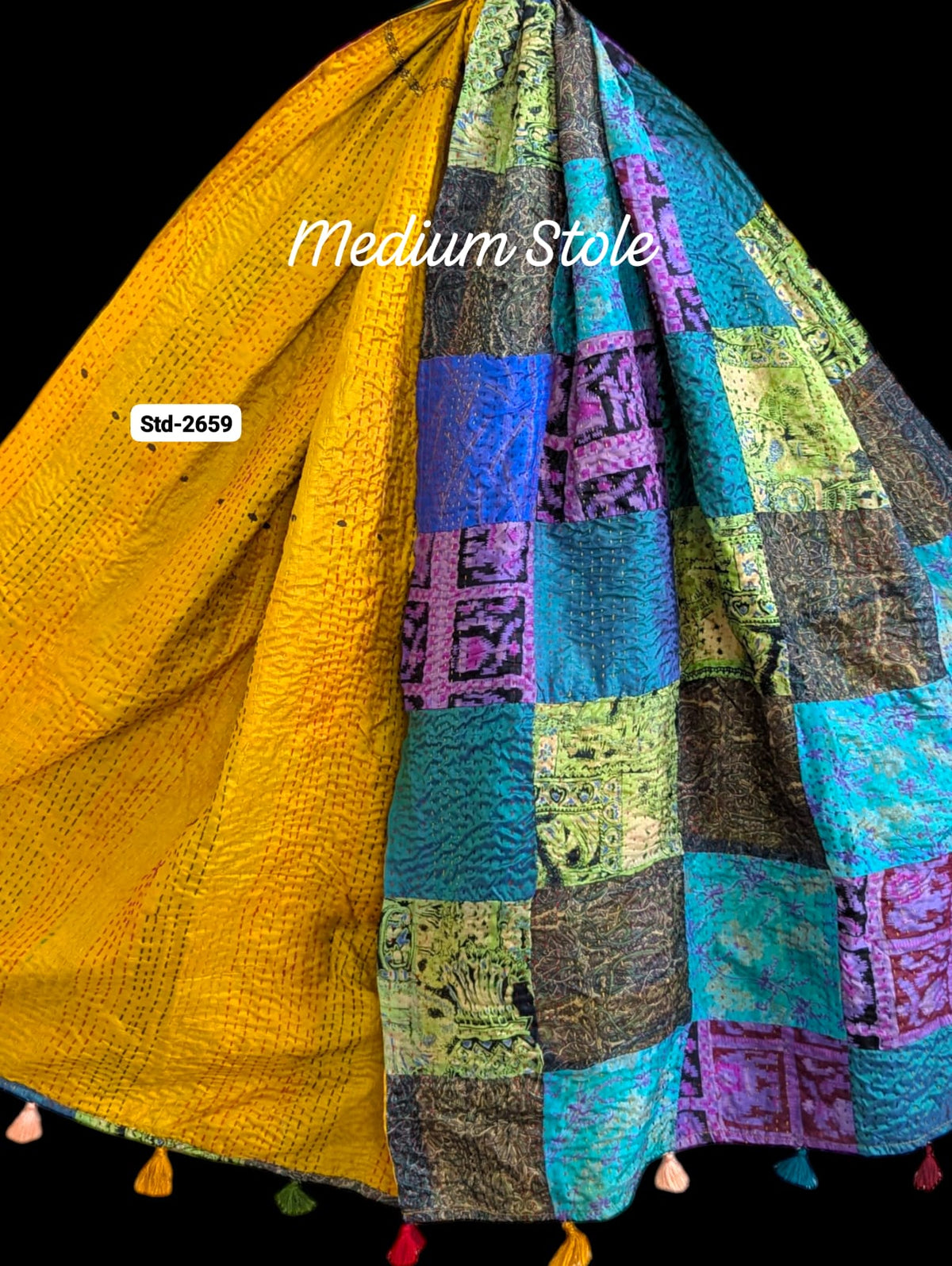 Handmade Silk Stole- While style meets utility-Medium Size-2659