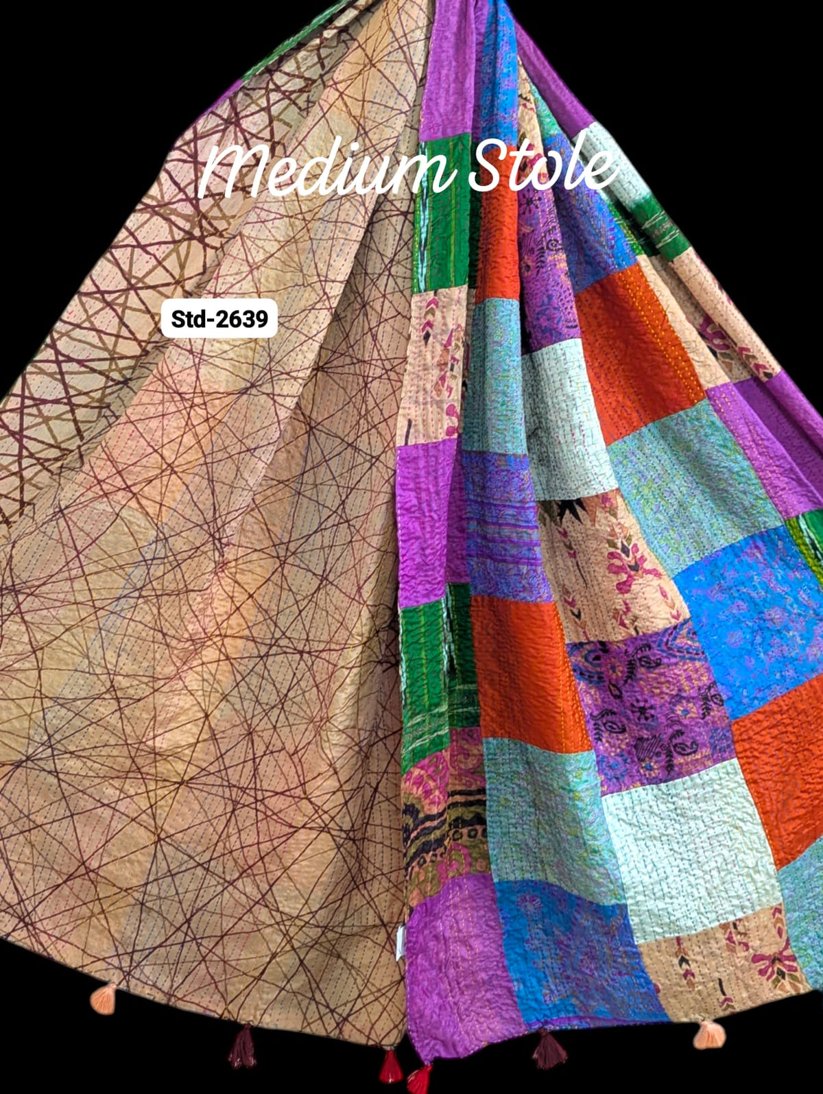 Handmade Silk Stole- While style meets utility-Medium Size-2639