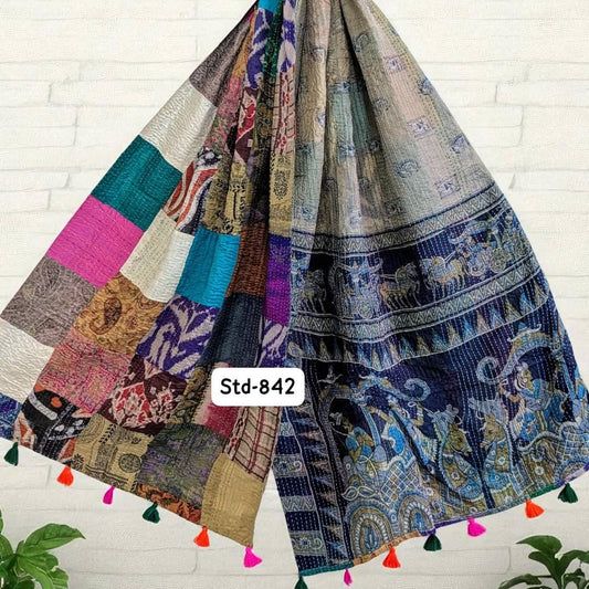 Handmade Silk Stole- While style meets utility-Medium Size-842