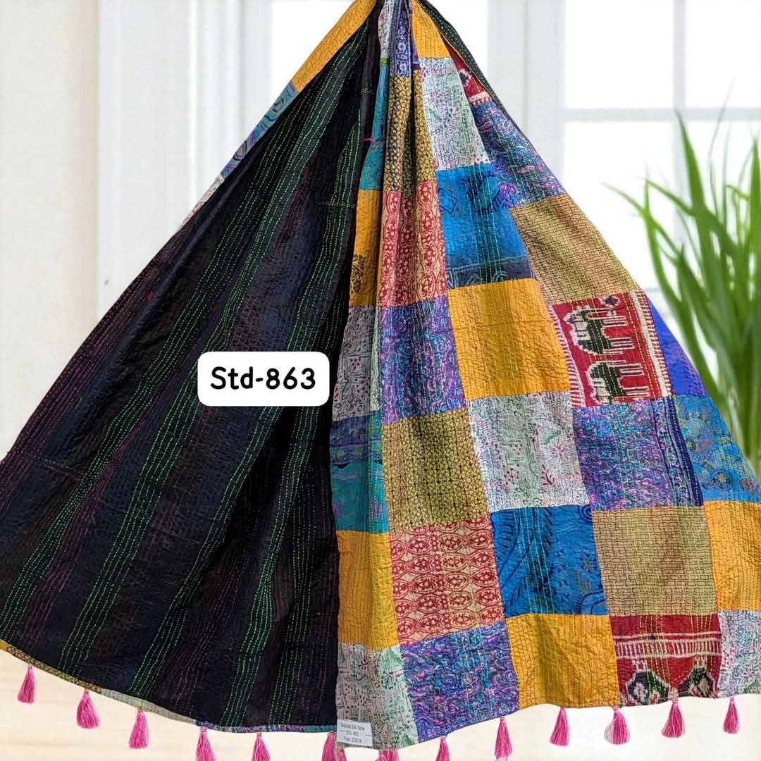 Handmade Silk Stole- While style meets utility-863