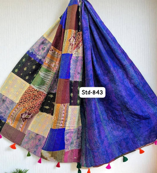 Handmade Silk Stole- While style meets utility-Medium Size-843