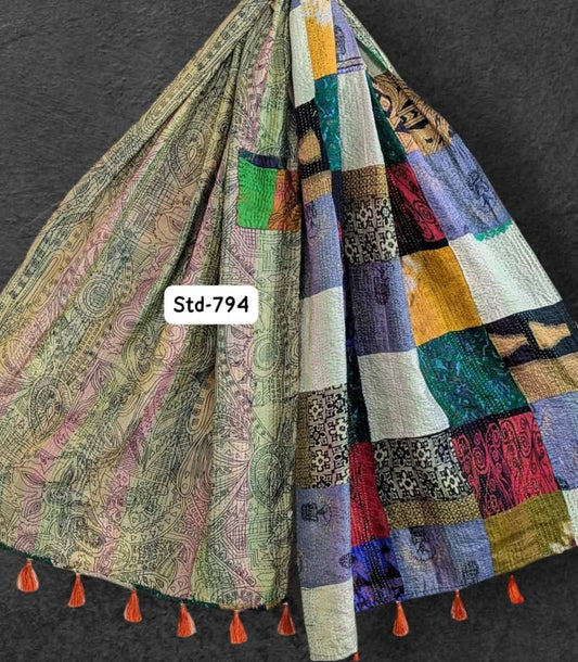 Handmade Silk Stole- While style meets utility-Medium Size-794