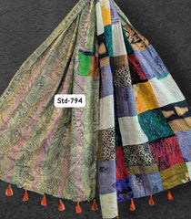 Handmade Silk Stole- While style meets utility-Medium Size-794