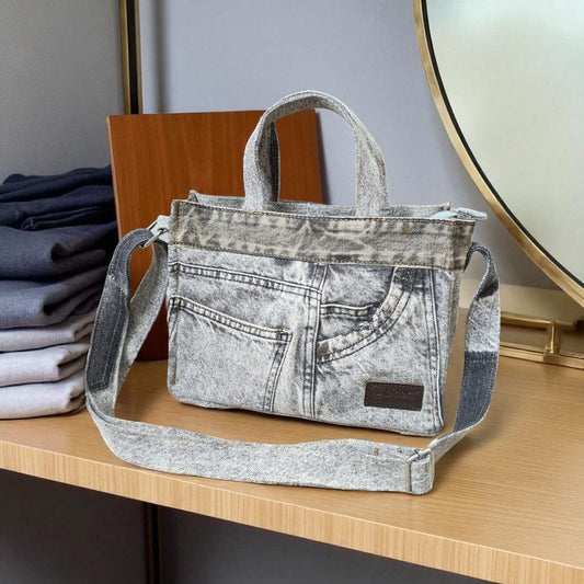 Aqua Denim Casual Bag