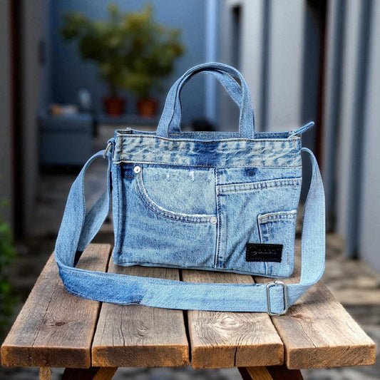 Aqua Denim Casual Bag