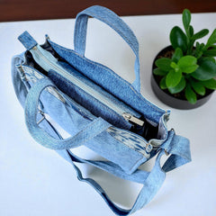 Aqua Denim Casual Bag