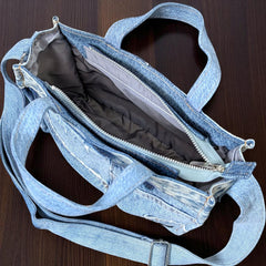 Aqua Denim Casual Bag
