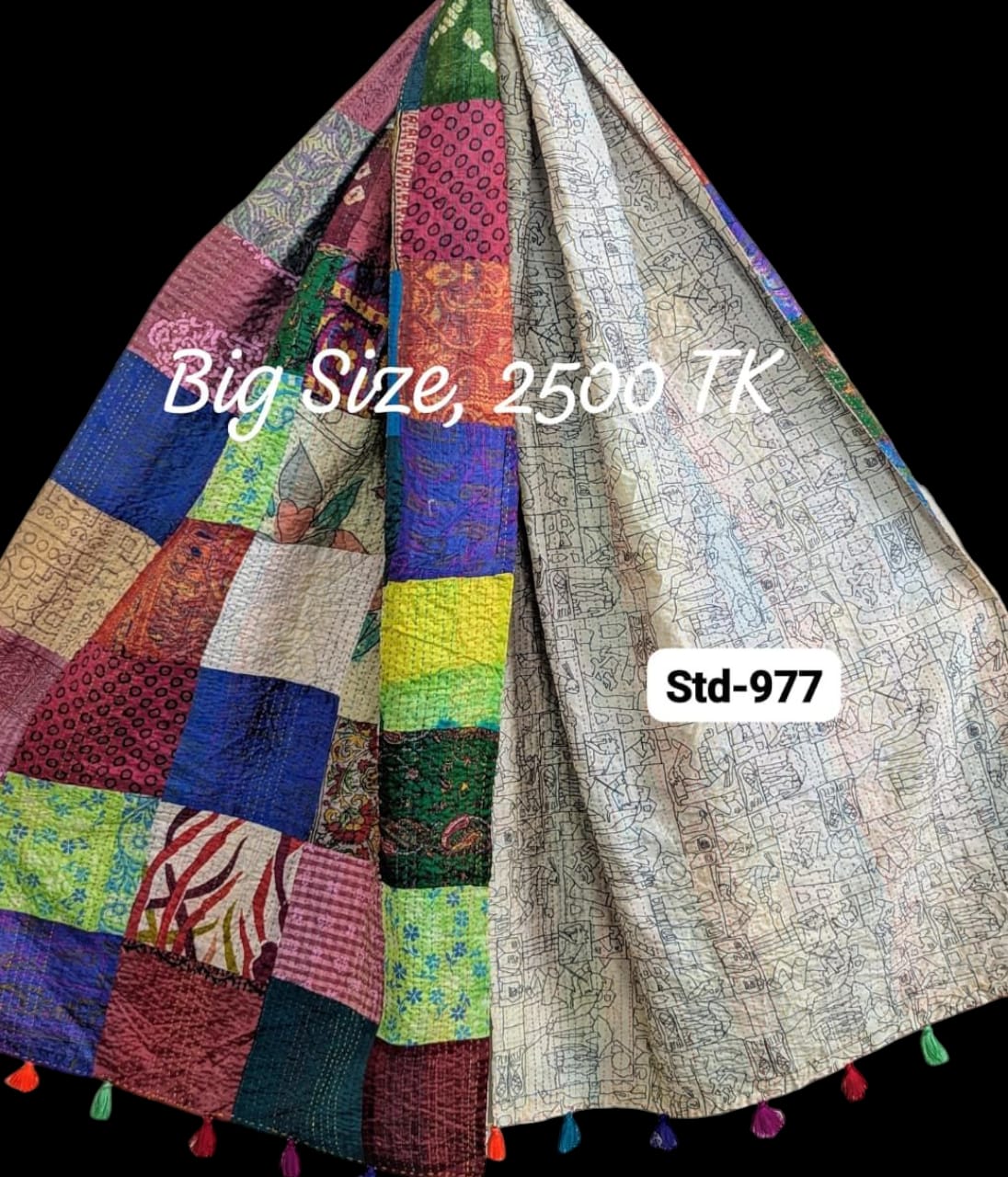 Handmade Silk Stole- While style meets utility-Big Size-977