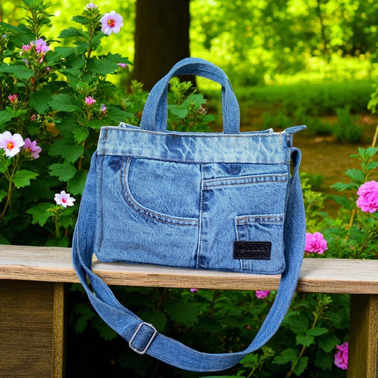 Aqua Denim Casual Bag