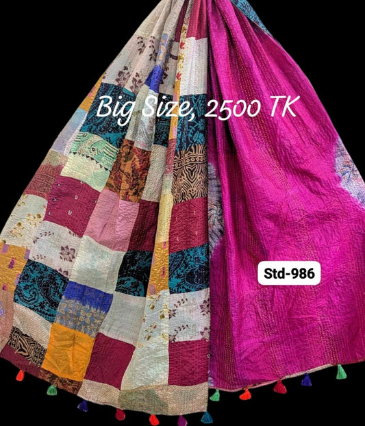 Handmade Silk Stole- While style meets utility-Big Size-986