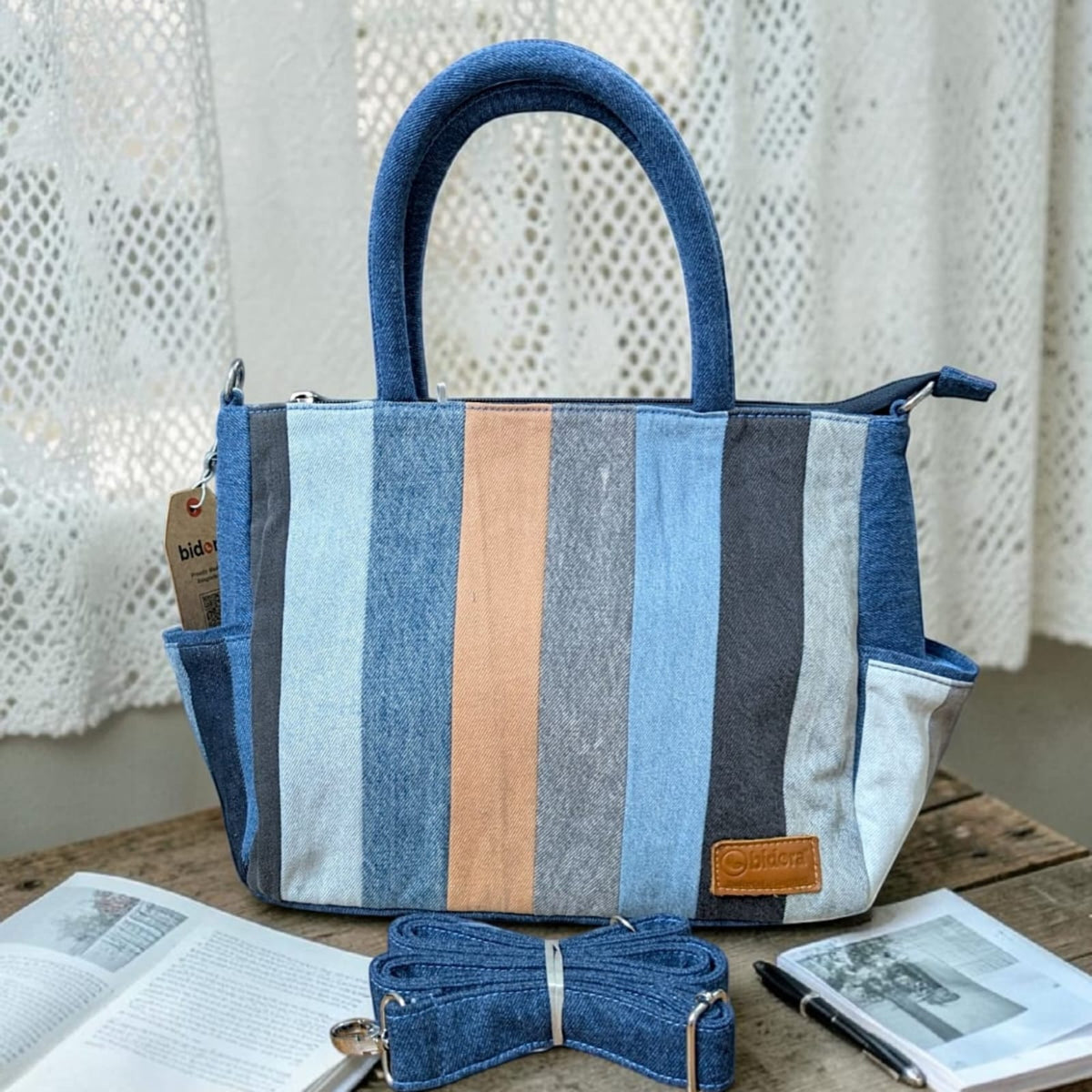 Irha-Patchwork Denim Tote Bag