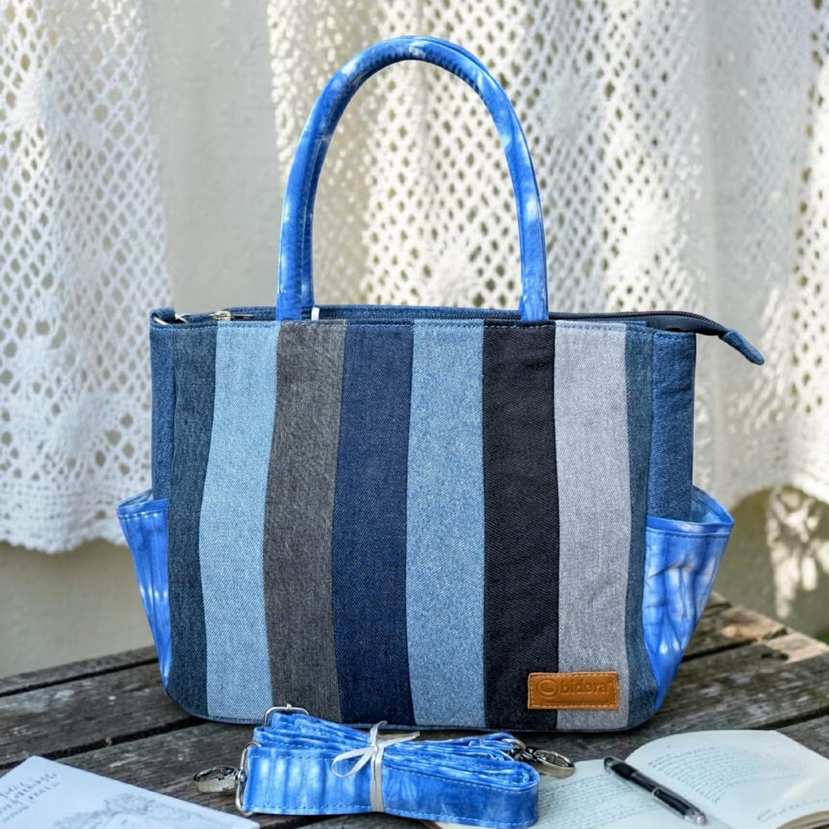 Irha-Patchwork Denim Tote Bag