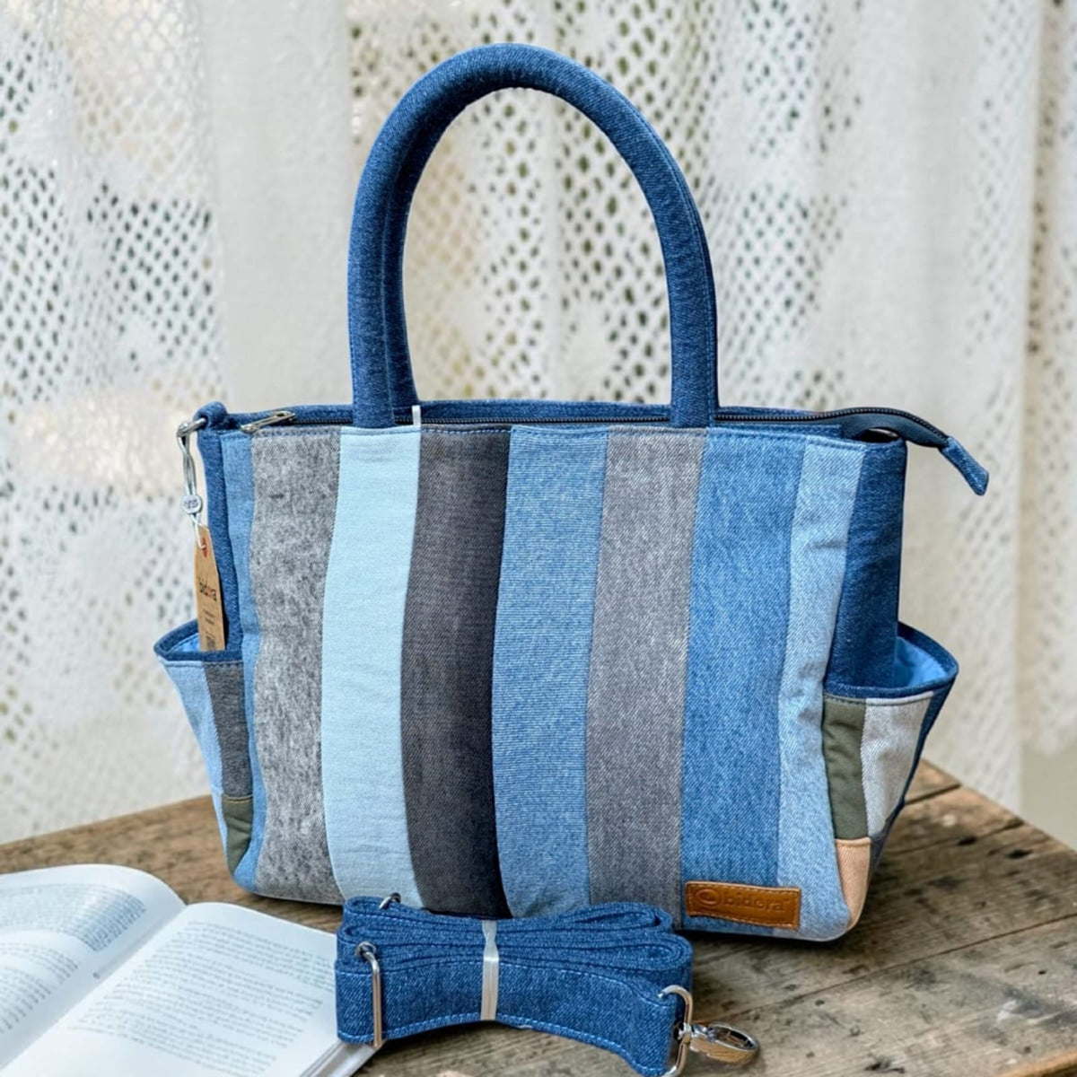 Irha-Patchwork Denim Tote Bag