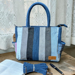 Irha-Patchwork Denim Tote Bag