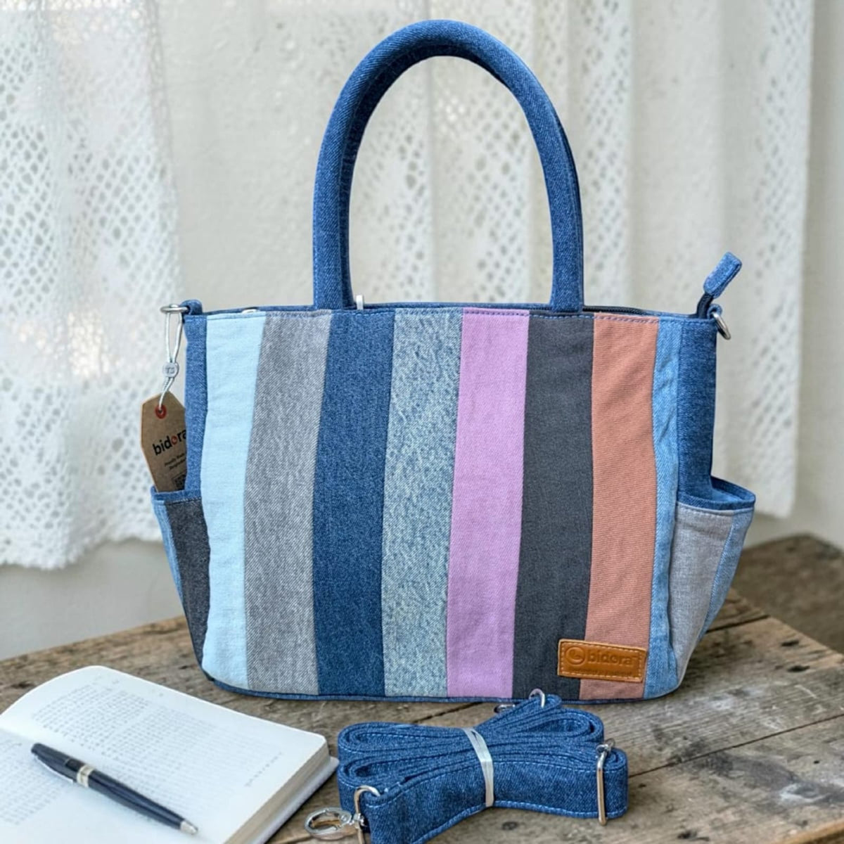 Irha-Patchwork Denim Tote Bag