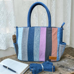 Irha-Patchwork Denim Tote Bag