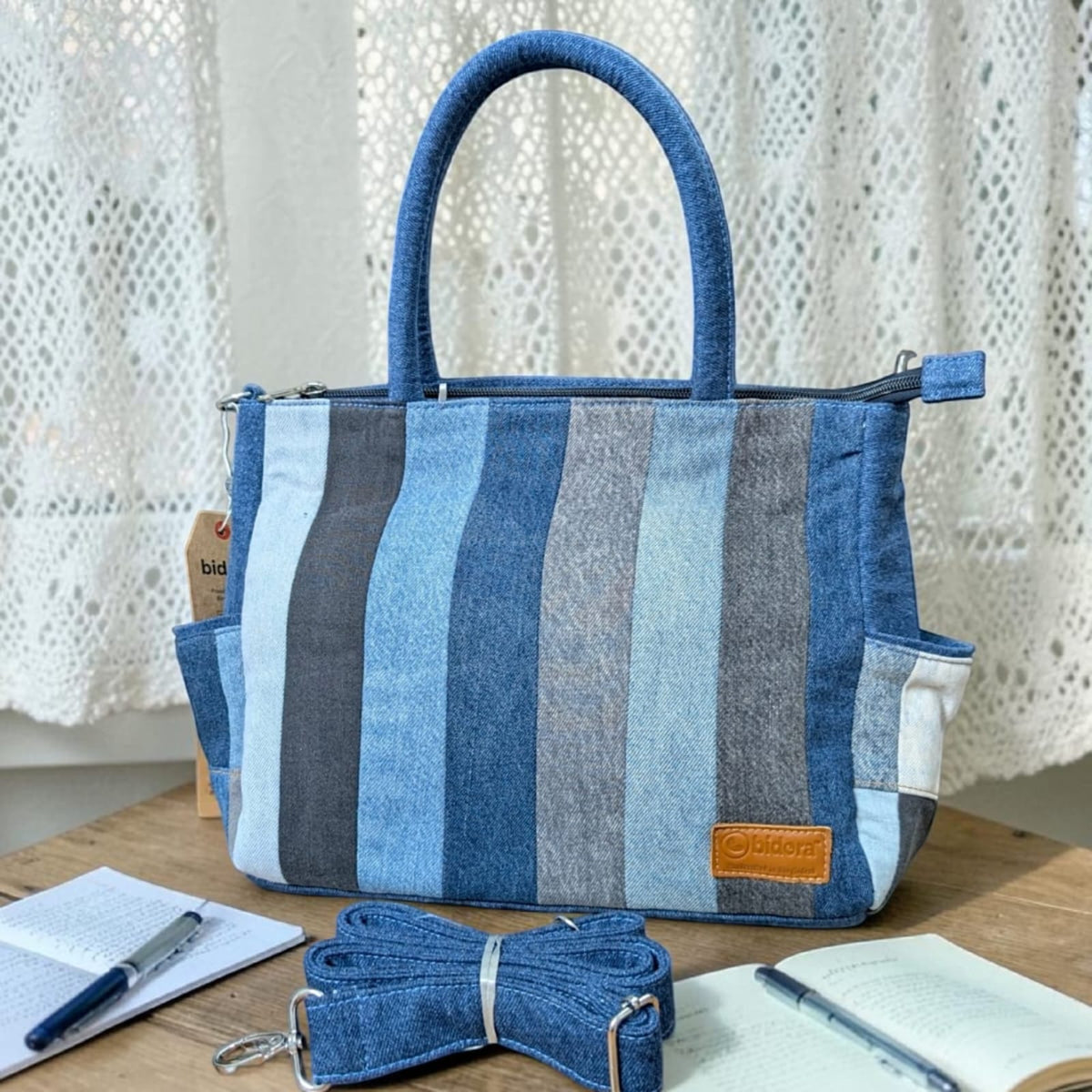 Irha-Patchwork Denim Tote Bag