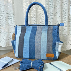 Irha-Patchwork Denim Tote Bag