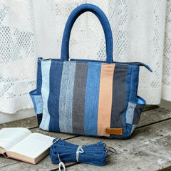 Irha-Patchwork Denim Tote Bag