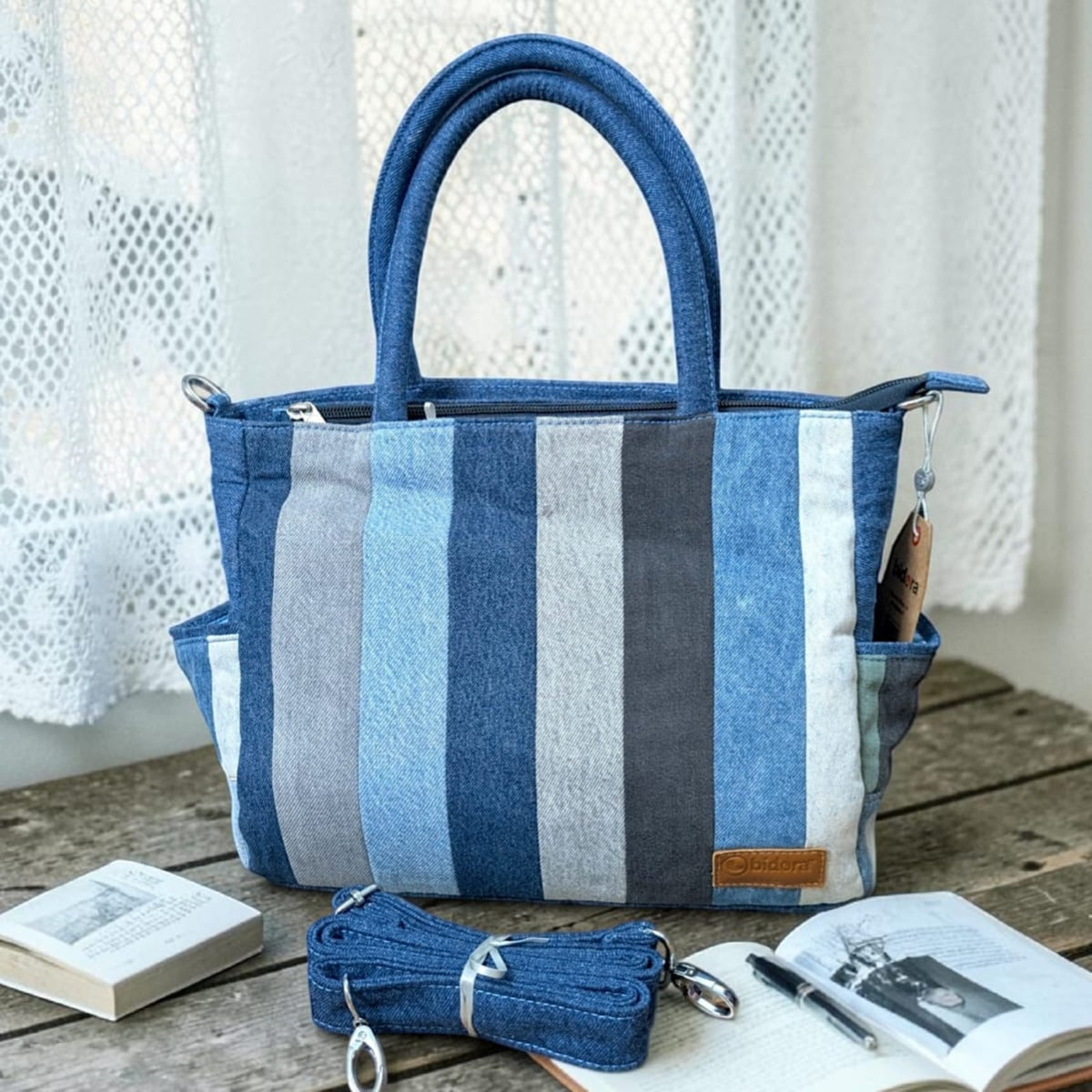 Irha-Patchwork Denim Tote Bag
