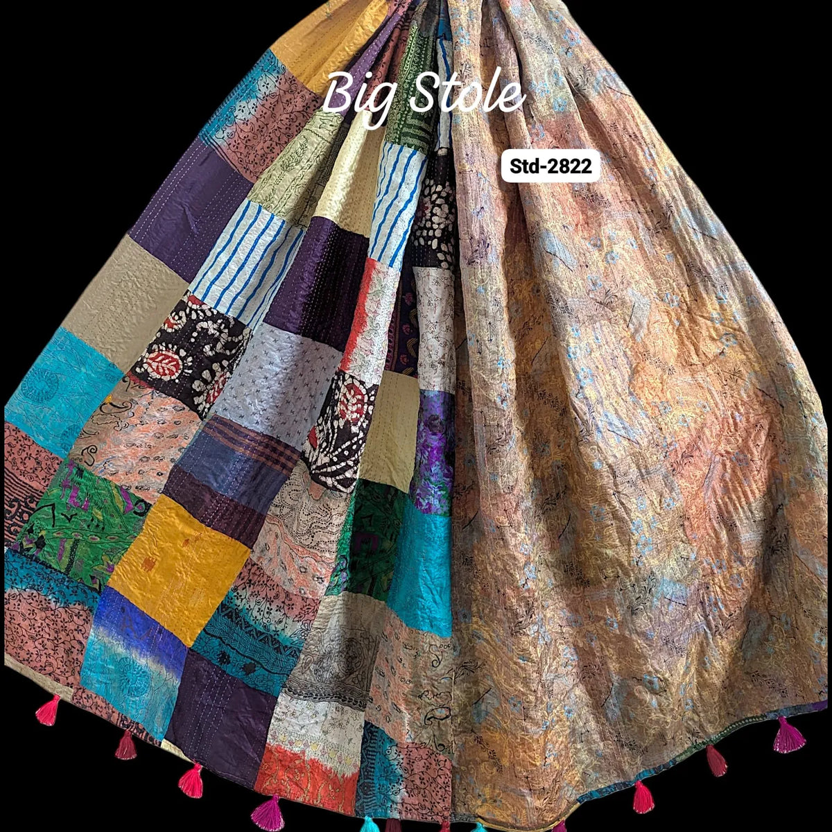 Handmade Silk Stole- While style meets utility-Big Size-2822
