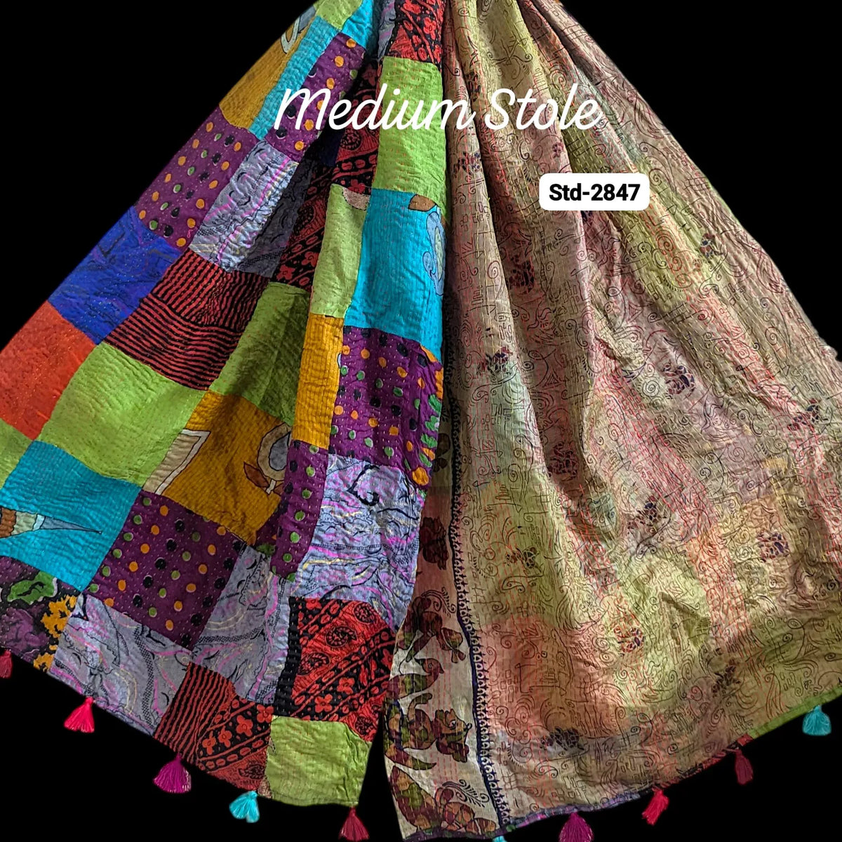Handmade Silk Stole- While style meets utility- Medium Size-2847
