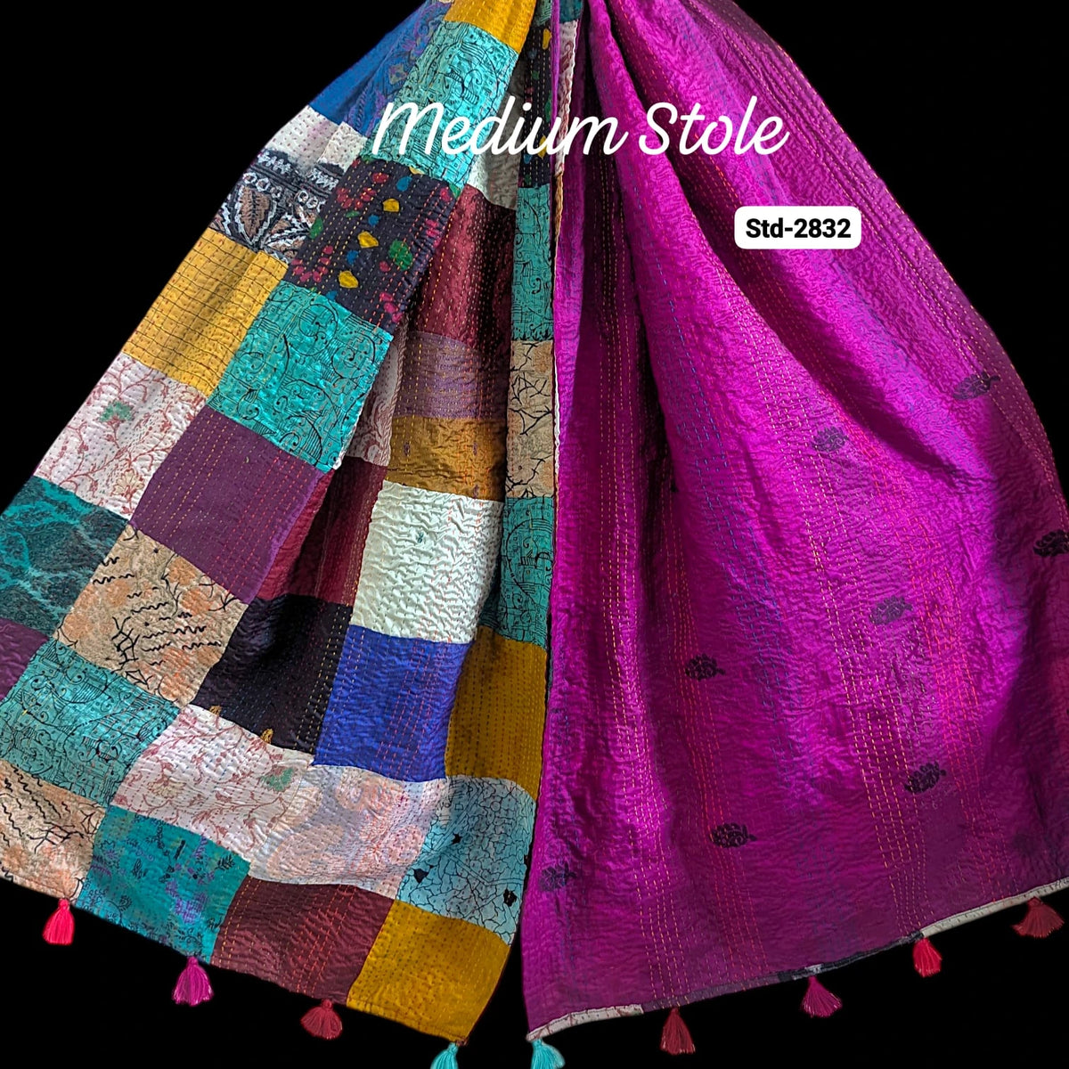 Handmade Silk Stole- While style meets utility- Medium Size-2832