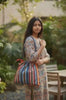 Mimi- Boho stripe Drawstring Zippered Tote