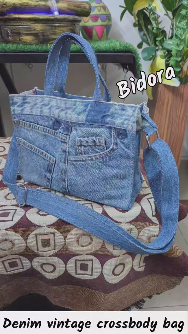 Aqua Denim Casual Bag