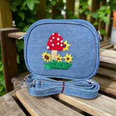 Eraboti - Cute Hand Embroidery Casual Denim Bag