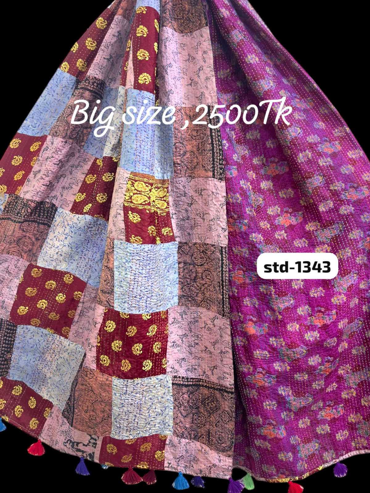 Handmade Silk Stole- While style meets utility-Big Size-1343