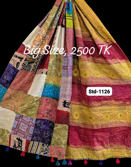 Handmade Silk Stole- While style meets utility-Big Size-1126